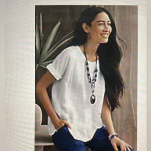 J.Jill Pure Jill Linen Popover Top Size XL EUC